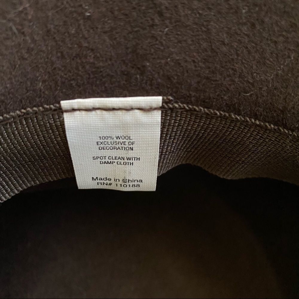 Vintage bucket hat brown 100% wool bow detail - Picture 5 of 5